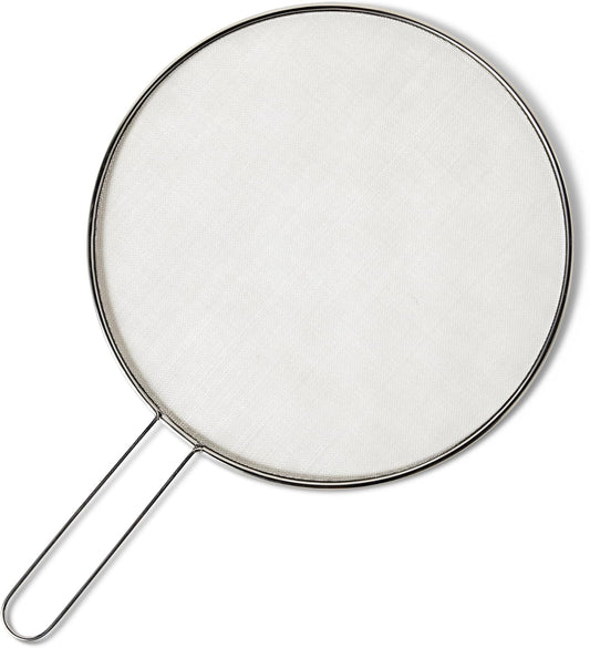 Amazon Basics Grease Splatter Screen for Frying Pan, 13 in., Stainless Steel, Dishwasher-Safe