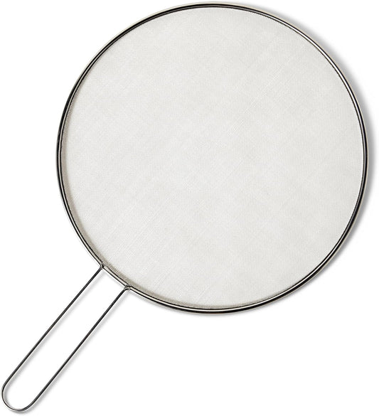 Amazon Basics Splatter Screen for Frying Pan, Stainless Steel Grease Splatter Guard for Cooking Pots & Skillets, 13 in., Stainless Steel, Dishwasher-Safe