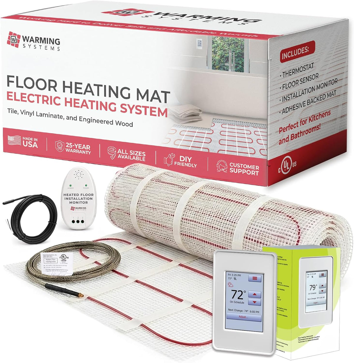 15 Sq Ft 120V Electric Floor Heating System Mat Kit