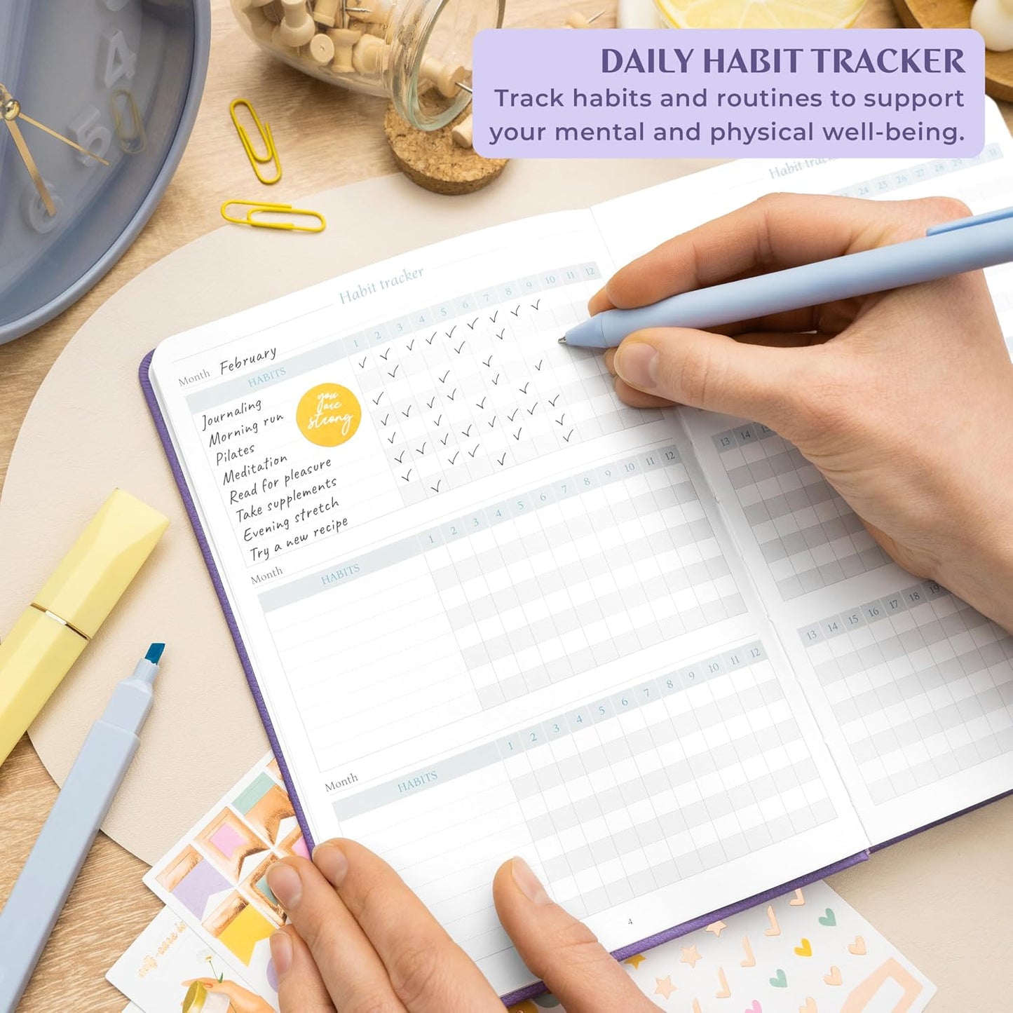 Legend Four-Minute Journal with Prompts & Habit Tracker – Daily Gratitude Journal for Women & Men – Guided Positivity, Self-Reflection & Affirmation Notebook (Lavender)