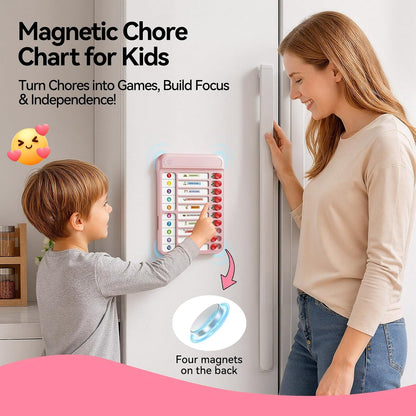Chore Chart for Kids with Timer, 21 PCS Checklist Magnetic Schedule Board, ADHD Tools with 99-Min Countup/Down Visual Timer, Bedtime/Morning/Daily Routine Chart Dry Erase to Do List with Slider(White)