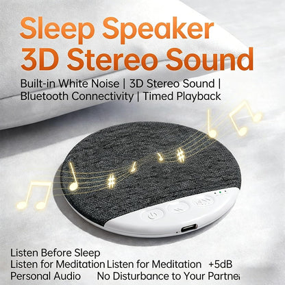 2026 New Bluetooth Pillow Speaker for Sleeping, Ultra-Thin 1.1cm Under Pillow Speaker with White Noise Timer & Bluetooth 5.4, Wireless Sleep Aid with Stereo Bass, Comfortable for Adult Side Sleepers