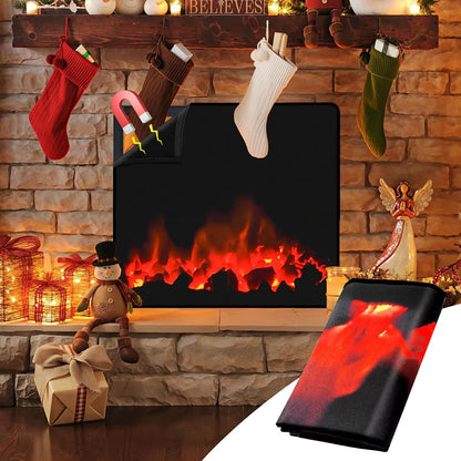 Magnetic Fireplace Cover, Fireplace Blocker Blanket Stops Heat Loss36"x32" | Indoor Fireplace Draft Stopper Cover Keep Drafts Out with Built-in 12 Strong Magnet for Iron Fire place Frame
