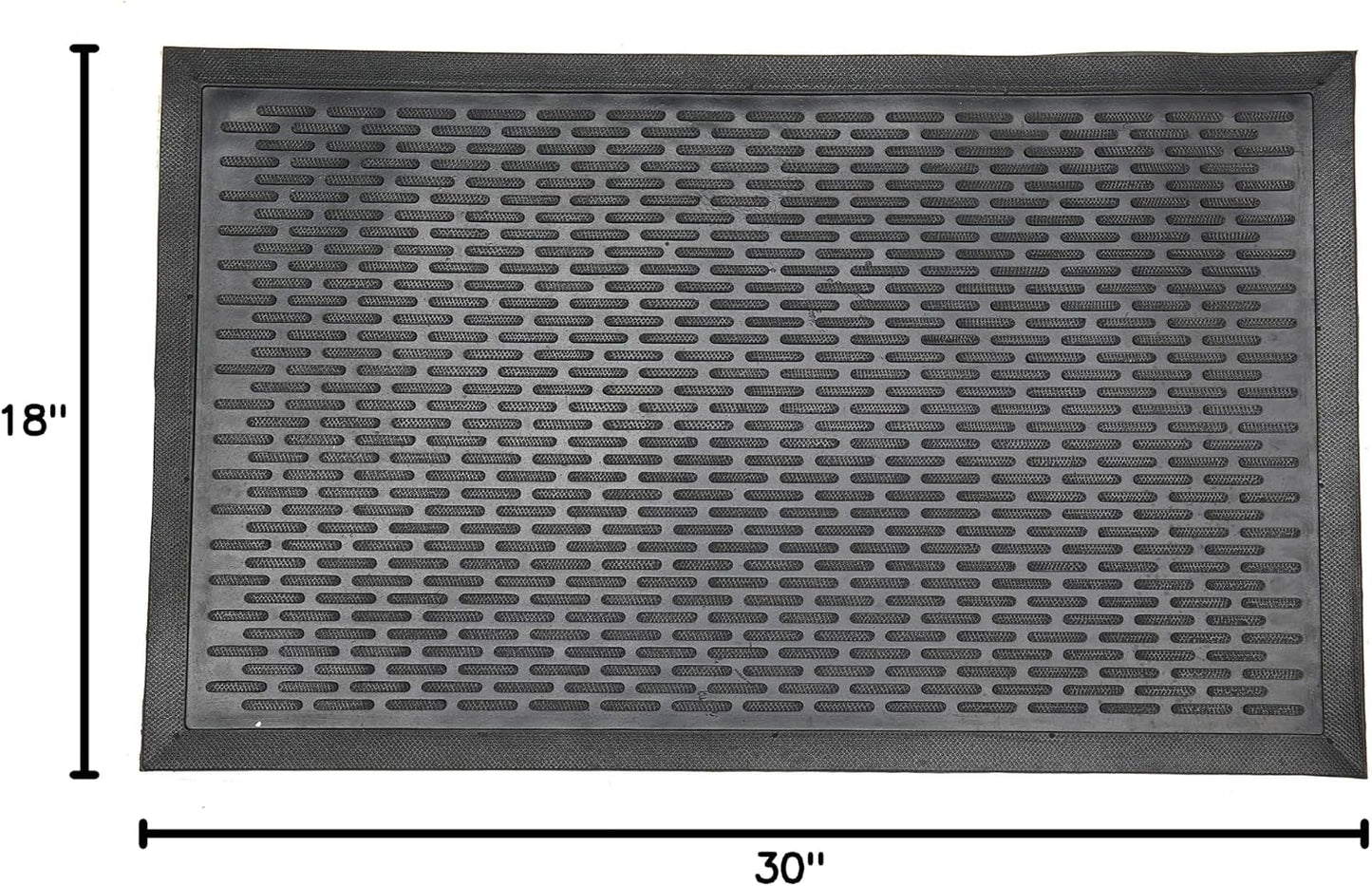Ottomanson Waterproof Boot Tray Rubber Shoe Mat with Raised Edges, Heavy Duty Non Slip All Weather Entryway Mat for Shoes and Pets, Indoor Outdoor Use, 18" x 28"