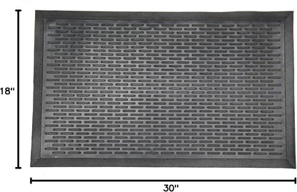 Ottomanson Waterproof Boot Tray Rubber Shoe Mat with Raised Edges, Heavy Duty Non Slip All Weather Entryway Mat for Shoes and Pets, Indoor Outdoor Use, 18" x 28"