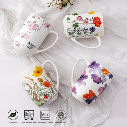 AmorArc Tea Cup With Infuser and Lid, 18oz Loose Leaf Tea Mug With Steeper | Porcelain Tea Mug With Infuser and Lid, Large Strainer Tea Cup with Lid for Tea, Coffee Mug for House-warming Birthday Gift