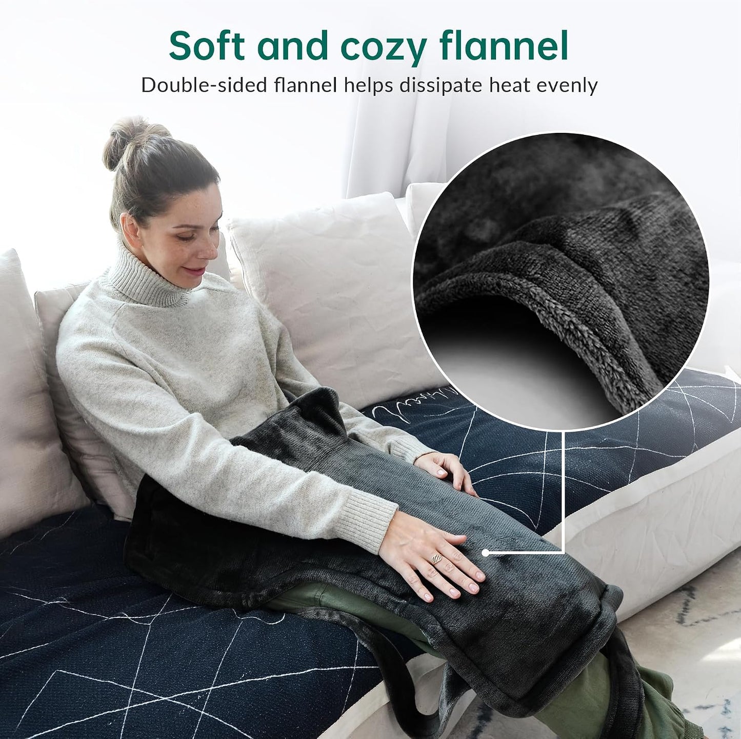 Snailax Heating Pad for Neck and Shoulders and Back, Large Heating Pad for Neck and Shoulders, Electric Heated Wrap, 6 Heat Settings & Auto Shut Off, Washable,Gifts