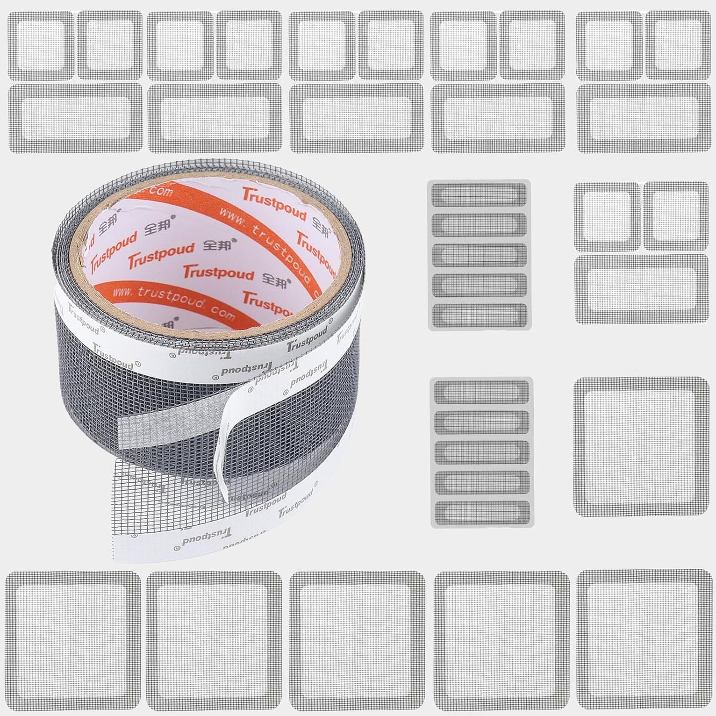 Grey Ventilate Window Screen Repair Tape Weep Hole Patch Mesh Sun Resistant Net Mend Kit Self Adhesive Water Resistant Air Through Breathable