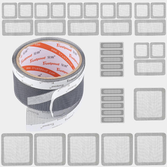 Grey Ventilate Window Screen Repair Tape Weep Hole Patch Mesh Sun Resistant Net Mend Kit Self Adhesive Water Resistant Air Through Breathable
