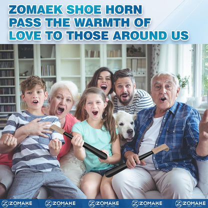 ZOMAKE Shoe Horn Long Handle for Seniors Men Women,Metal Long Shoehorn for Boots,16.5" Shoe Spoon Helper(Brown Handle) | 1Pack Stainless Steel Boot Horn Shoe Spoon Helper, Smooth Edges, Comfort Grip, No Bending Over, Shoe Protection(Brown Handle)