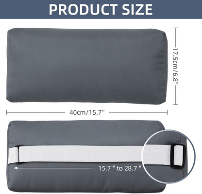 Headrest Pillow for Patio Chaise Lounge Chair, 4 Pack Outdoor Chaise Pillows with Adjustable Elastic Stripe Head Resting Pillows for Recliner Office Chair, Dark Gray
