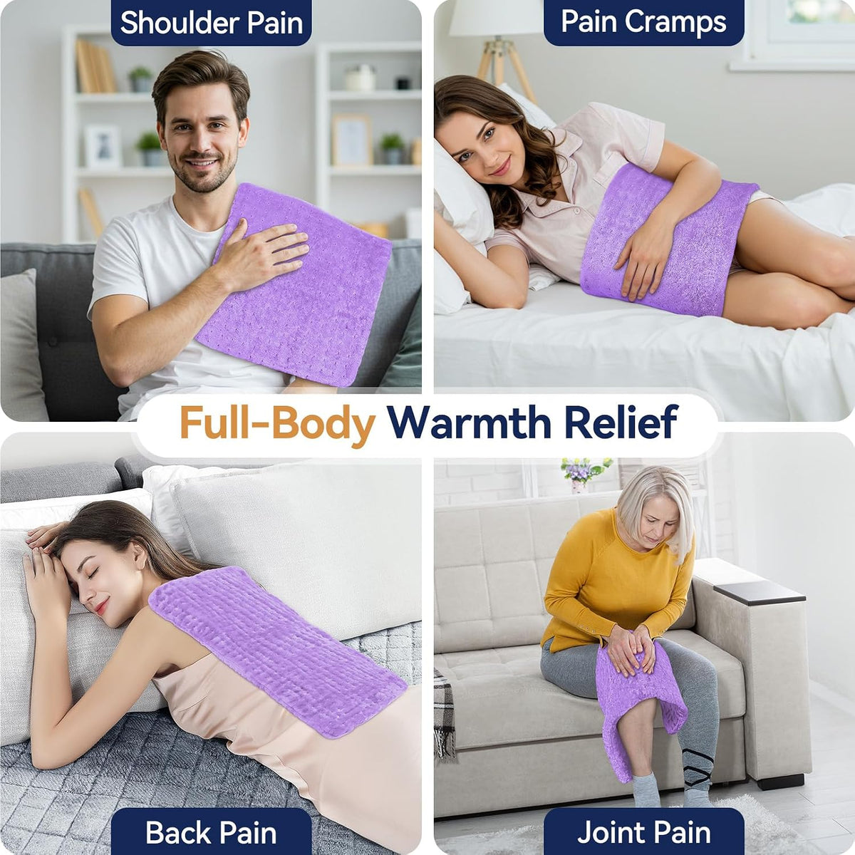 Heating Pad for Back, 17 x 33 in,9 Heat Settings,4 Timer, Gray