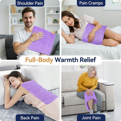 Heating Pad for Back, 17 x 33 in,9 Heat Settings,4 Timer, Gray