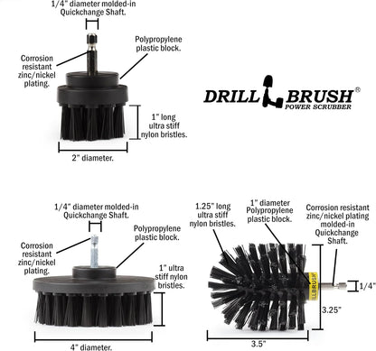 Cordless Power Spin Scrubber Drill Attachment - Electric Dish Scrubber Spin | Medium Drill Brush Attachments for Cleaning Tile, Grout, Dishes, Pots, Pans, Air Fryers, Fish Tanks, Boat Seats & Boat Hulls