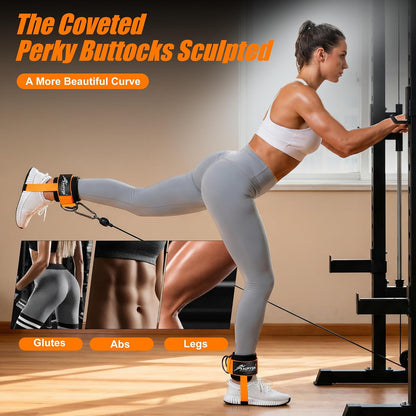 HPYGN Ankle Strap for Cable Machine, Padded Ankle Straps for Cable Machine Kickbacks, Glute Workouts, Leg Extensions, Curls, Booty Hip Abductors Exercise, Adjustable Comfort Ankle Cuff for Gym