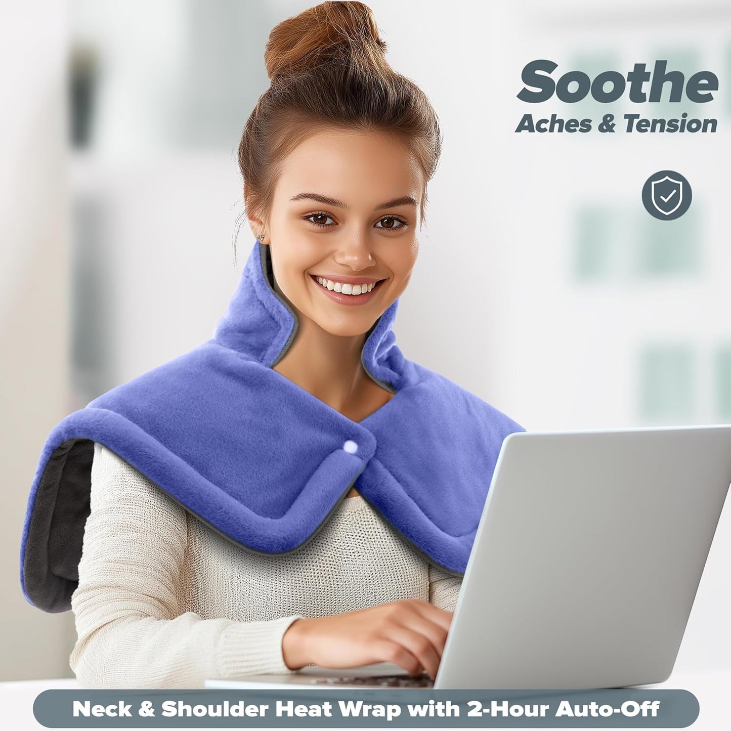 Neck Heating Pad Fathers Day Dad Gifts for Husband, Men, Mom, Wife, Women, 23'' x 17'' Weighted Shoulder Heat Pad for Back Pain Relief, Gifts for Christmas, Birthday, Mothers Day Warm Gifts