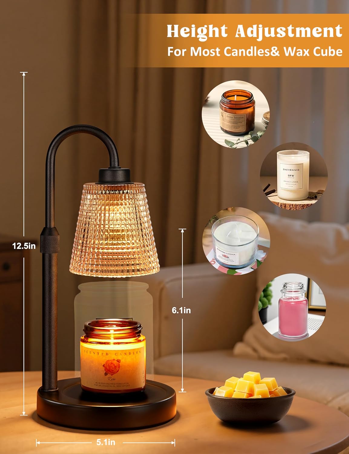 Candle Warmer Lamp with Timer Home Decor Birthday Gifts for Women