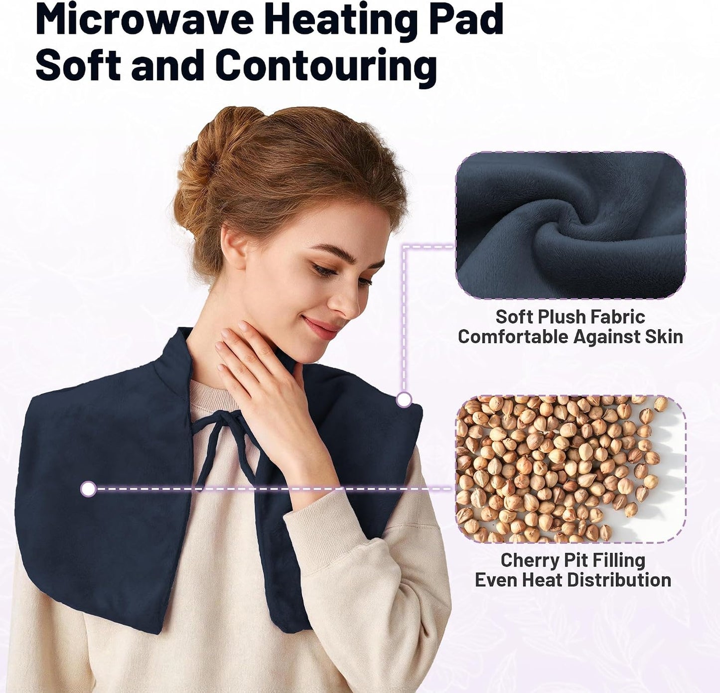 Microwavable Neck Heating Pad for Shoulders, Back and Chest | Warm & Cooling Plush Shoulder Weighted Heating Pad, Adjustable Comfort Fit For Women And Men For Home & Office
