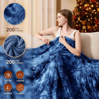 Homemate Heated Blanket Electric Heating Throw 50x60 Plush Faux Fur Sherpa