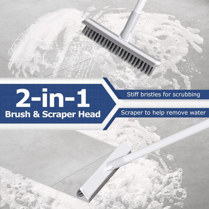 IVYROLL Grout Brush with Long Handle, Grout Cleaner Brush for Tile Floors | Stiff Bristles for Crevice, Tile Line, Shower, Kitchen, Bathroom