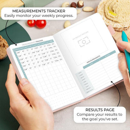 Clever Fox Food Journal for Women & Men, Weight Loss Tracker, Aquamarine