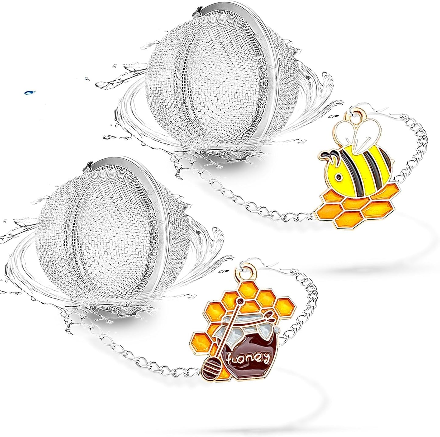 Tea Steeper for Loose Tea 2pcs NSTaygate Tea Infuser with Charm Handmade Cute Butterfly BFF Pendant, Tea Strainers for Loose Tea 304 Stainless Steel Tea Ball for Brew Tea