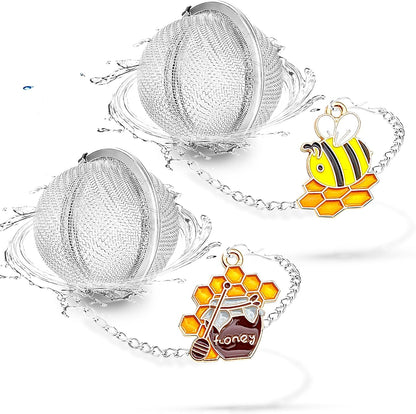 Tea Steeper for Loose Tea 2pcs NSTaygate Tea Infuser with Charm Handmade Cute Butterfly BFF Pendant, Tea Strainers for Loose Tea 304 Stainless Steel Tea Ball for Brew Tea