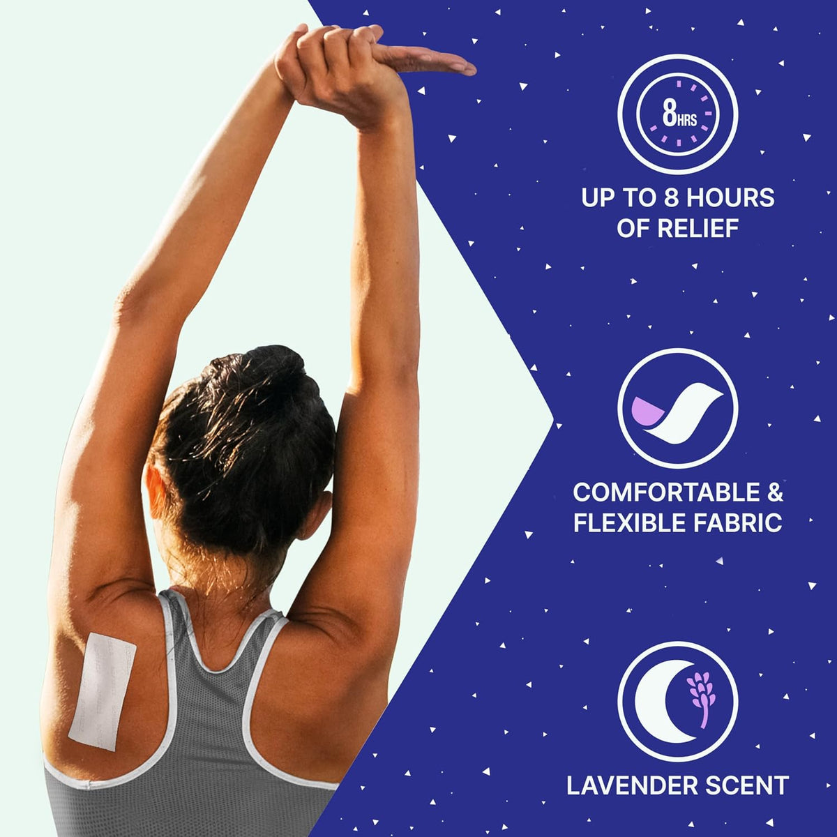 Biofreeze Day & Overnight Pain Relief Patches, Menthol Pain Patches for Arthritis & Muscle Pain Relief, Comfortable & Flexible Fabric Stays in Place, 9 Patches (6 Day, 3 Night)