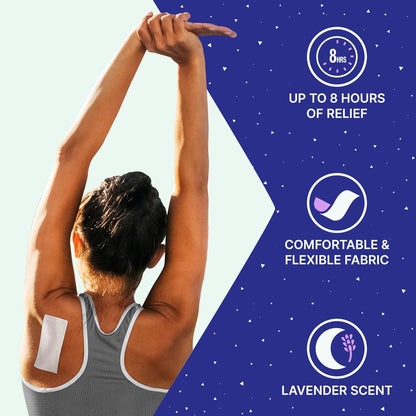 Biofreeze Day & Overnight Pain Relief Patches, Menthol Pain Patches for Arthritis & Muscle Pain Relief, Comfortable & Flexible Fabric Stays in Place, 9 Patches (6 Day, 3 Night)