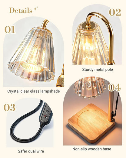 Marycele Candle Warmer Lamp with Timer, Vintage Home Decor, Gifts for Women