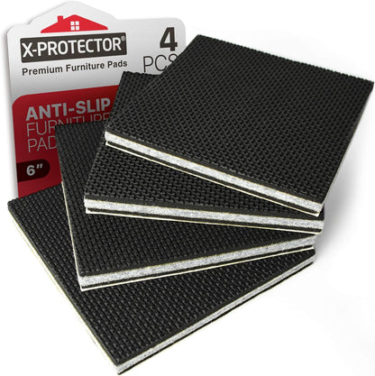X-PROTECTOR Non Slip Furniture Pads – 12 Premium Furniture Grippers 3"! | Best Self Adhesive Rubber Feet Furniture Feet – Ideal Non Skid Furniture Pad Floor Protectors – Keep Furniture in Place!
