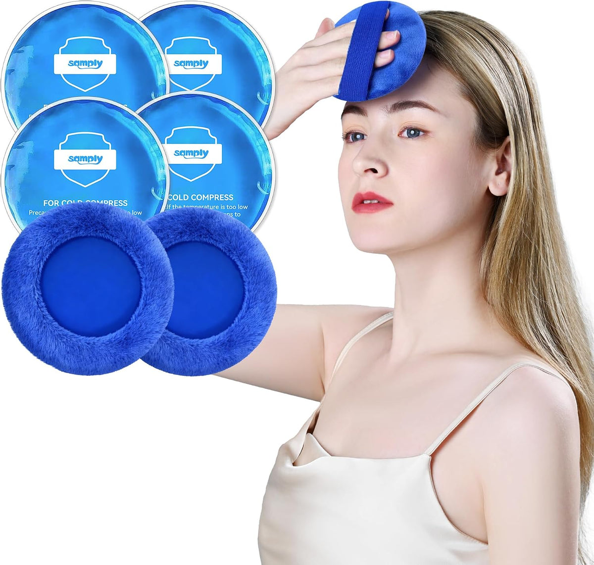 samply Small Gel Ice Packs, 5 Mini Reusable Cold Packs with 2 Covers