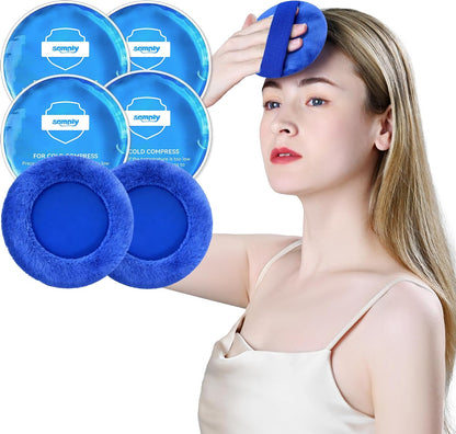 samply Small Gel Ice Packs, 5 Mini Reusable Cold Packs with 2 Covers