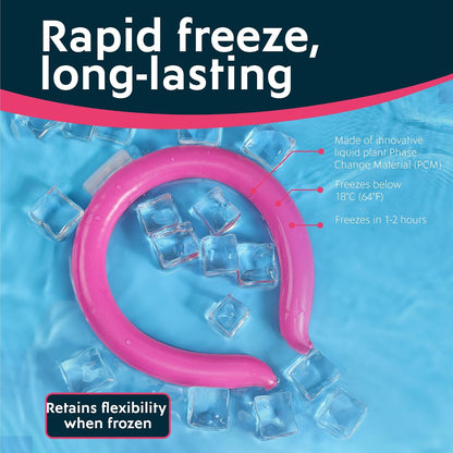 Magic Gel Neck Cooling Tube - Cooling Neck Ring - Reusable Ice Ring Wraps - Necks, Face Ice Coolers - Frozen Cool Wraps, Tubes for Summer Heat, Extremely Hot Weather - 2 Pack, B&W