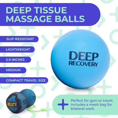 Yoga Deep Tissue Massage Ball Set, Firm Density – 2.9-Inch Myofascial Release Balls for Feet, Back, Neck, Legs & Arms – Trigger Point & Mobility Therapy (2-Pack)