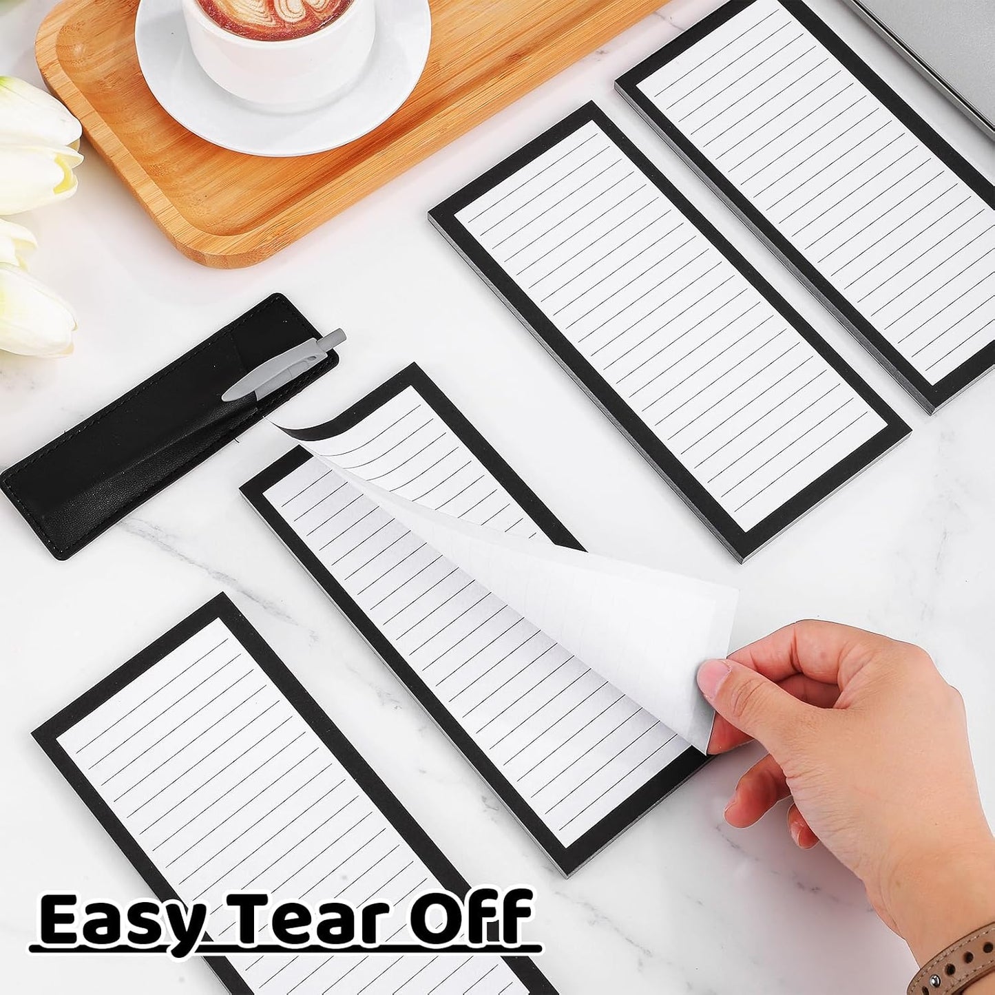 Thboxes 4 Pack Magnetic Note Pad for Fridge with Pen Holder, Totally 200 Sheets Grocery List Magnet Pad for Refrigerator Magnetic Shopping List Pad（Fruit Design） | Full-Back Magnet, 80Gsm FSC-certified Paper, School Office Home Supplies Grocery List