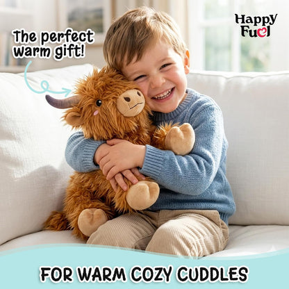 Bunny Microwavable & Weighted Stuffed Animals - 1.5 Lbs Unscented Heating Pad for Period Cramps Pain Relief and Anxiety, Cute Bunny Plush Toys Gifts for Women Girls Adults and Kids by Happy Fuel