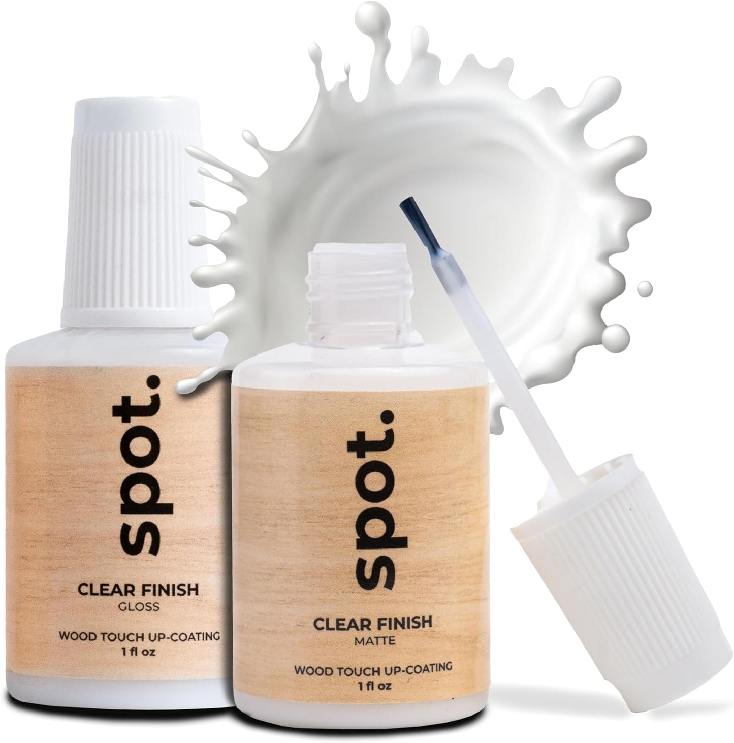 Light Brown Wood Stain Repair Kit, Brush-On Touch-Up Stain Bottles, Golden Oak, Early America, Cherry, Red Oak, Interior and Exterior Wood, 4 fl oz Total by spot.