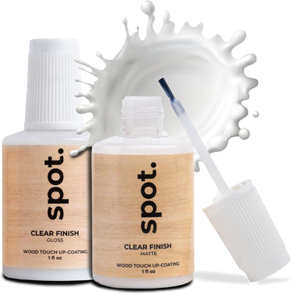 Light Brown Wood Stain Repair Kit, Brush-On Touch-Up Stain Bottles, Golden Oak, Early America, Cherry, Red Oak, Interior and Exterior Wood, 4 fl oz Total by spot.