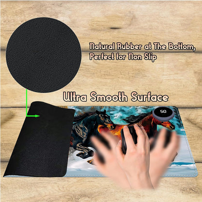 Heated Desk Pad Heated Large Mouse Pad, Electric Quickly Warm Desk Mat with 3 Levels Heating 3 Hours Auto Shut-Off, 31.5" x 13" Warm Gaming Mousepad Hand Foot Warmer, Baby Elephant