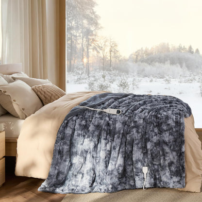 Bedsure Heated Blanket Throw Blanket with Preheat Function - Fast Heating Electric Blanket, Soft Flannel Throw with 6 Time Settings(Up to 10H), 6 Heating Settings, Gifts for Grandma (50"x60", Grey)