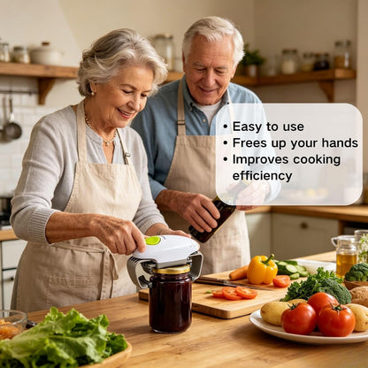 Electric Jar Opener, GotomRich Higher Torque Hands-Free Automatic Lid Opener for Seniors with Arthritis, One-Touch Battery Operated Jar & Bottle Opener Fits Most Jar Sizes (1.2"-3.5") for Weak Hands