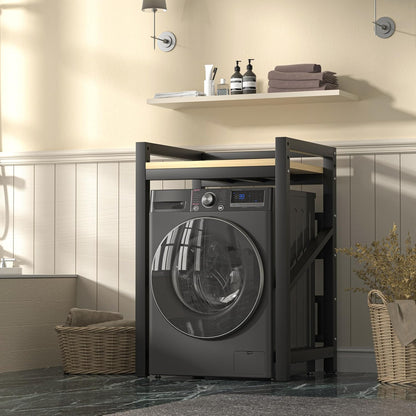 Over The Washer and Dryer Storage Shelf, Widen 29.5in & Height Adjustable | Space Saver Washer Dryer Stacking Rack Kit, 1.2mm Wall Thickness, 660lbs Capacity, for Laundry Room, Bathroom