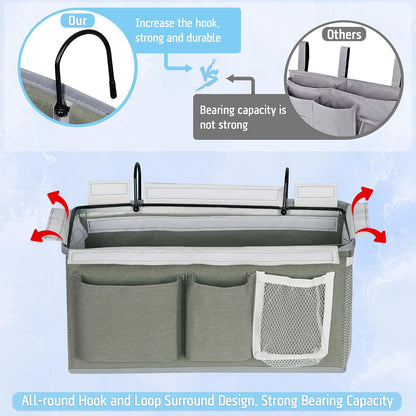 Lilithye Bedside Caddy, Bedside Storage Bag Hanging Organizer for Bunk Bed