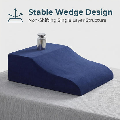 Leg Elevation Pillows for After Surgery, Ergonomic Memory Foam Wedge Leg Elevation Pillow Comfort Care for Back Knee Hip Ankles Pain, Knee Elevation Pillow for Injury, Rest Blue