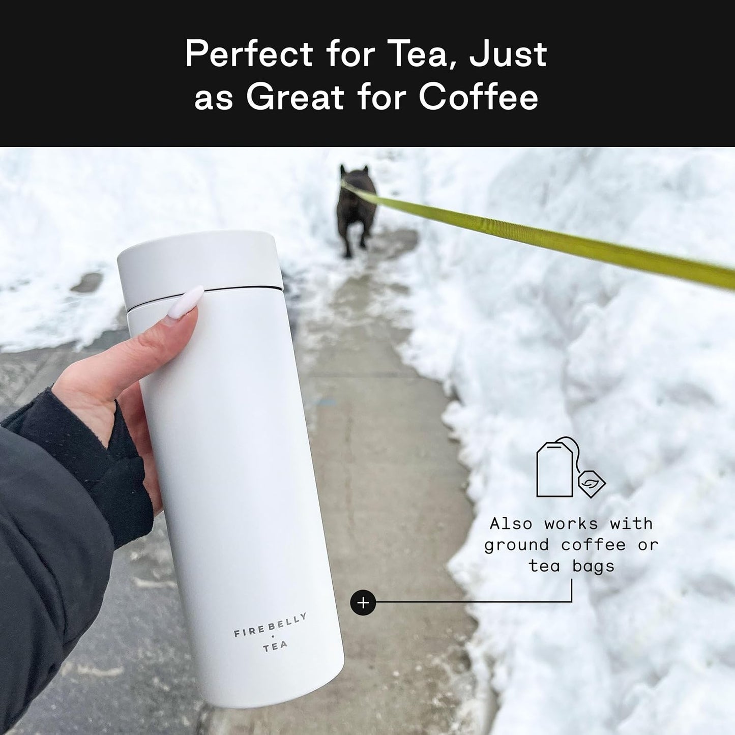 Firebelly Tea, Travel Tea Infuser Mug with Strainer, Insulated Tumbler for Loose Leaf Tea or Coffee, Leakproof Bottle for Hot or Iced Drinks, Stainless Steel Thermos with Lid, Salmon