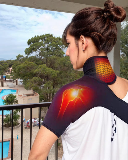 Shoulder Heating Pad - 3-Temperature USB Rechargeable, Adjustable Heat Wrap for Men & Women, Portable Cordless Shoulder Warmer (1 Pce Black-New)