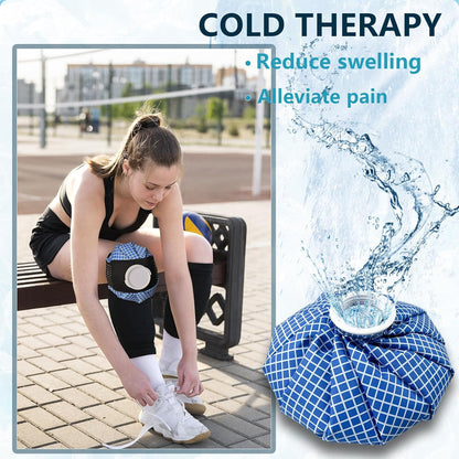 Ice Bags for Injuries, Classic No-Leak Elastic Breathable Ice Pack, Cold and Heat Treatment Ice Bag, Can Relieve Headaches, Migraines, Sports Injuries Swelling Pain, 3 Sizes (6"/9"/11") (4 Sets)