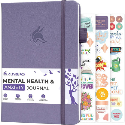 Clever Fox Mental Health & Anxiety Journal CBT Prompts 5.8x8.3 Lavender
