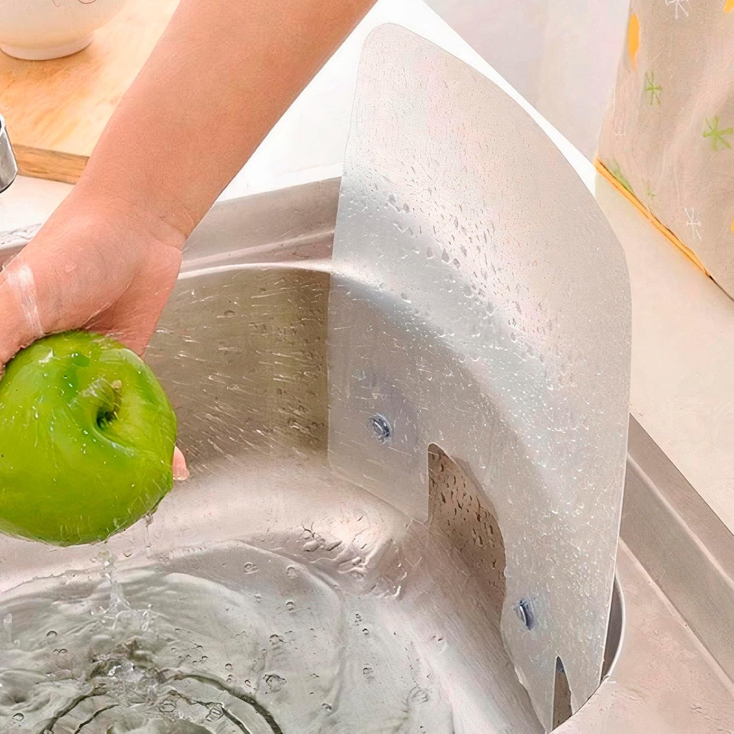 3 Pcs Sink Splash Guard, 9.7 x 11 Inch Splatter Screen, Suction Cups | Splash Guard for Kitchen Sink Area, RV and Utility Sinks - Long-Lasting Dishwashing Accessories, Lightweight, Easy to Clean
